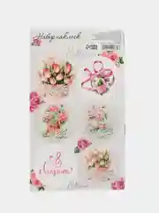 Фуксия наклейки на подарки, 9* 16 см