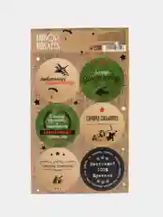 Коричневый наклейки на подарки, 9* 16 см