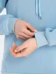 Белый худи женское утепленное с начесом, унисекс