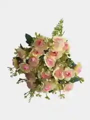 Пастельно-коралловый искусственные цветы "Камелия", букет камелий