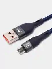 Синий кабель зарядный micro-USB, нейлон, 1,2 м, Miccell VQ-D129