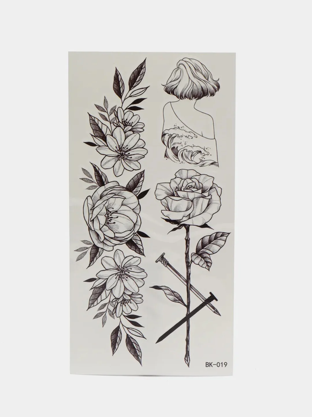 Коралловый переводная тату, Временная татуировка, 96 * 190 мм