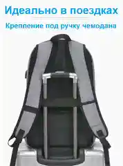 Рюкзак мужской, водоотталкивающий, с USB, с отсеком для ноутбука