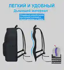 Рюкзак мужской, водоотталкивающий, с USB, с отсеком для ноутбука