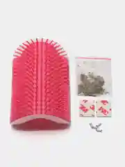 Розовый чесалка для кошек угловая с кошачьей мятой, щетка, массажер с креплением на стену