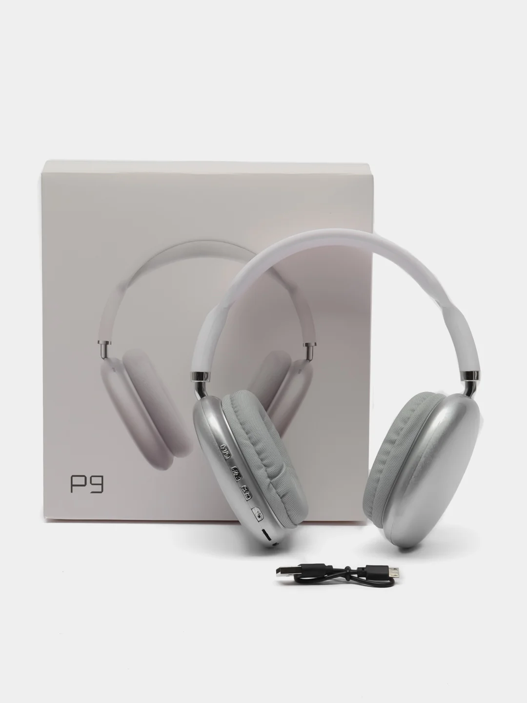 Белый беспроводные Bluetooth-наушники P9 Max Max, совместимые с Apple и Android