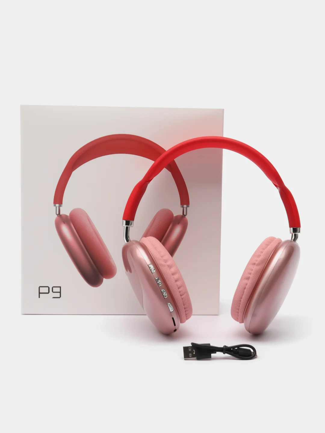 Красный беспроводные Bluetooth-наушники P9 Max Max, совместимые с Apple и Android