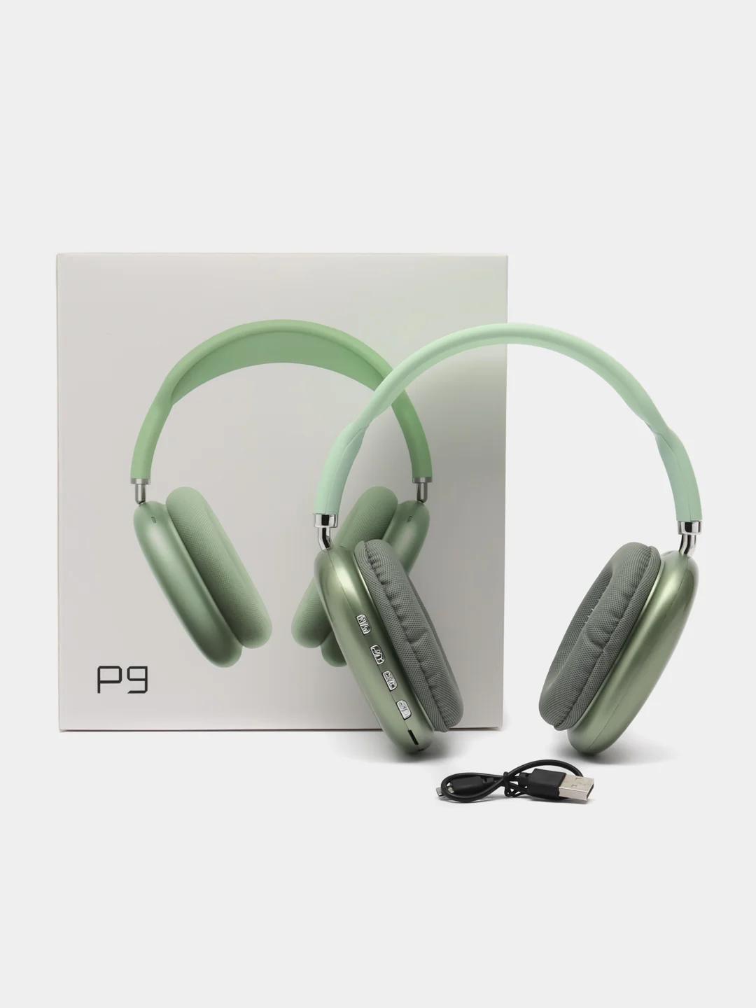 Салатовый беспроводные Bluetooth-наушники P9 Max Max, совместимые с Apple и Android