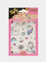 Наклейки - татуировки 10х12 см, 2 листа, диз. "Единороги"