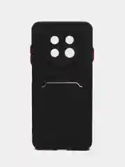 Черный чехол для HUAWEI nova Y91 (Хуавей Нова у91), с карманом для карт, прозрачный