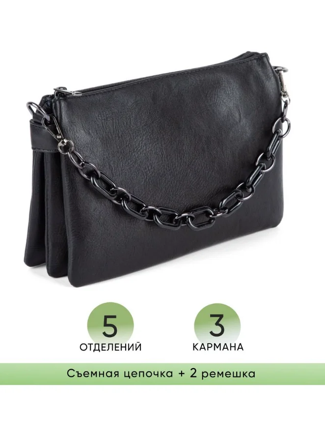 Черный сумка женская через плечо, черная
