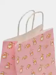 Розовый пакет подарочный крафтовый "I love you" с корги в двух размерах