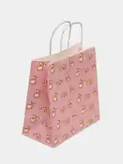 Розовый пакет подарочный крафтовый "I love you" с корги в двух размерах