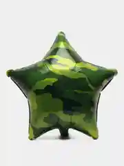Зеленый воздушный шар, фольгированный шар, шар Звезда, шар Круг, шар Сердце, Зеленый, Камуфляж