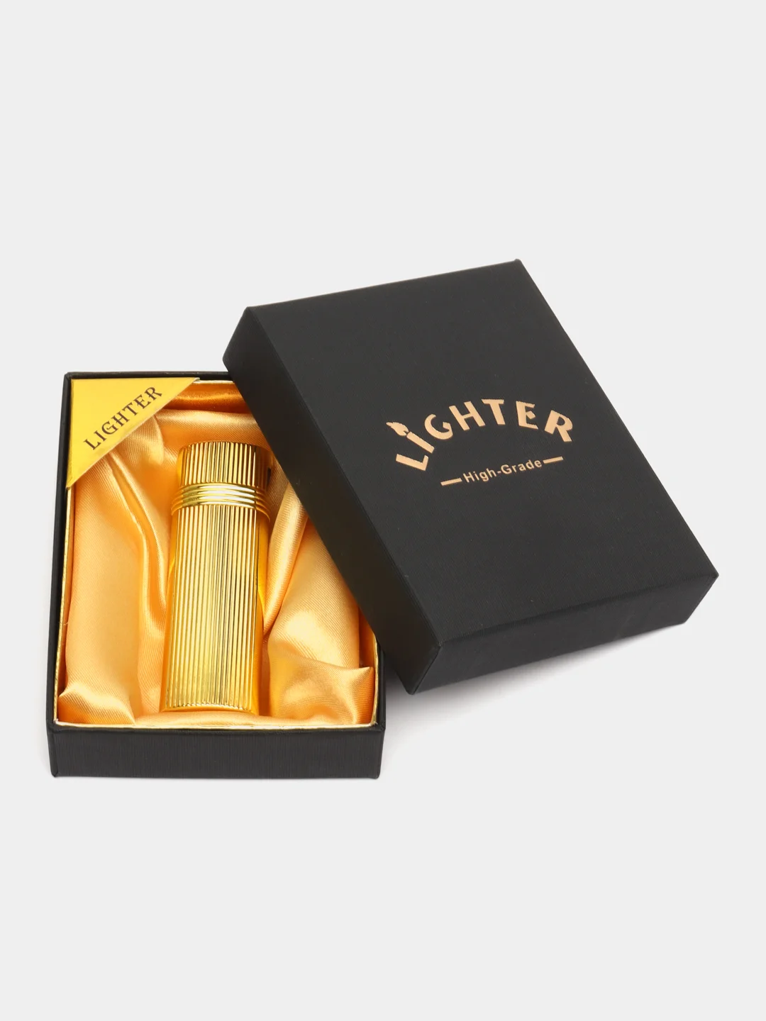 Золотой зажигалка газовая в подарочном футляре LIGHTER High Grade