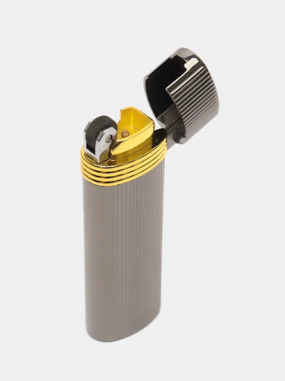 Серый металлик зажигалка газовая в подарочном футляре LIGHTER High Grade