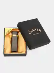 Серый металлик зажигалка газовая в подарочном футляре LIGHTER High Grade