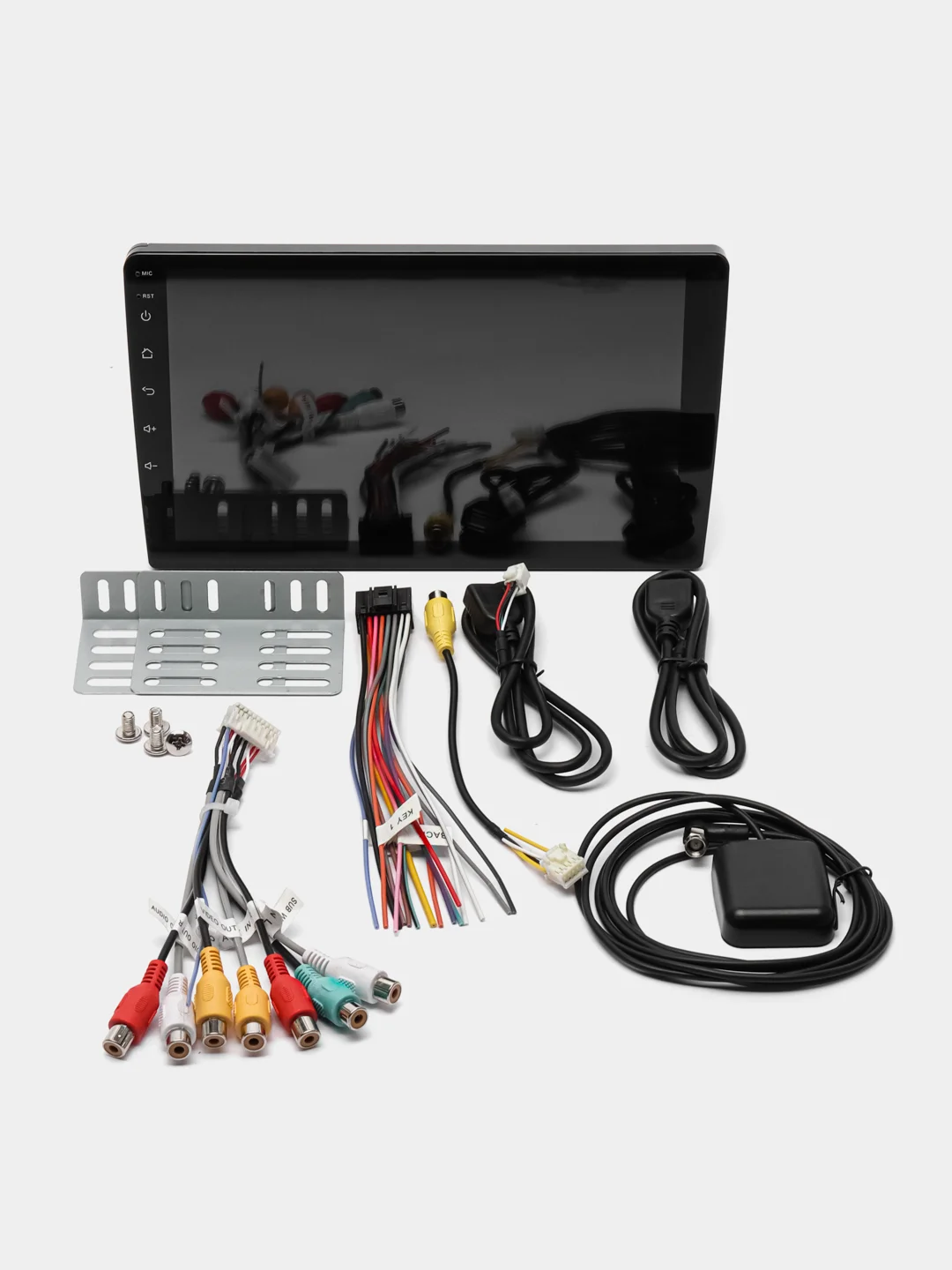 Черный магнитола 2 DIN с Android, 2GB+32GB, экран 9", Bluetooth, USB