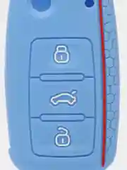 Небесно-голубой силиконовый чехол на выкидной ключ Volkswagen
