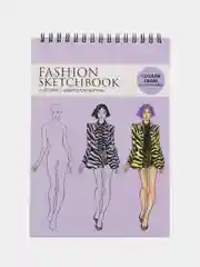 Аметистовый скетчбук с шаблоном фигуры А5, 40 л для FASION иллюстрации