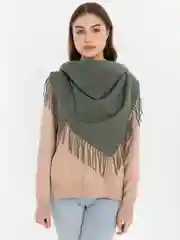 Зелёный хаки шарф шерстяной