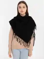 Черный шарф шерстяной