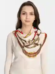Кремовый платок шелковый