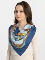 Светло-синий платок шелковый
