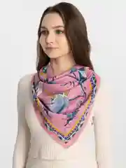 Тёмно-розовый платок шелковый