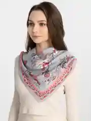 Серый меланж платок шелковый