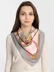 Серый металлик платок шелковый