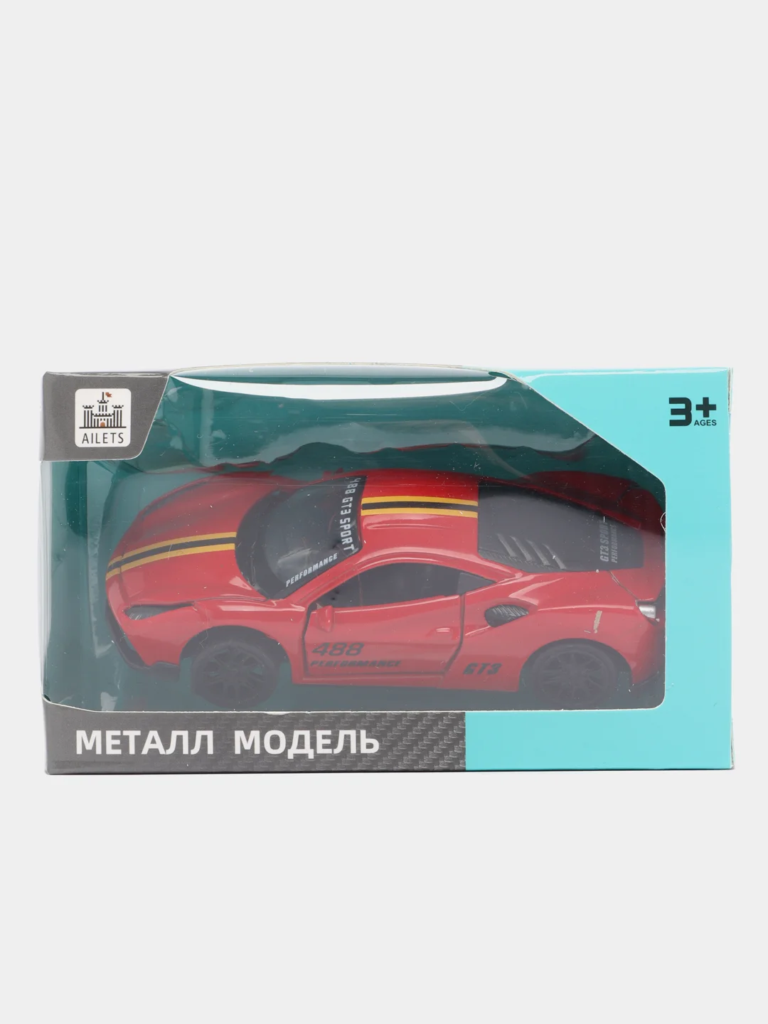 Разноцветный металлическая коллекционная машинка Ferrari 488
