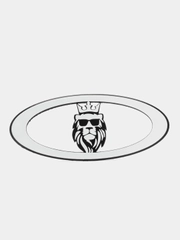 Эмблема для авто ВАЗ KING v.2 белая, на двухстороннем скотче