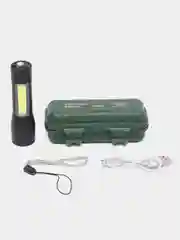 Светодиодный карманный фонарик аккумуляторный с зарядкой USB / Фонарик походный, для авто
