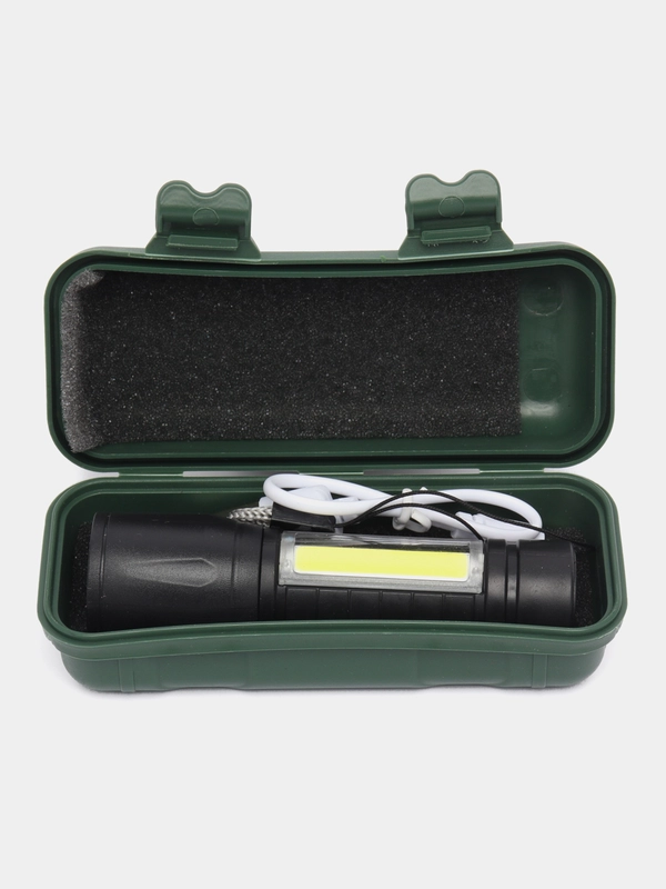 Светодиодный карманный фонарик аккумуляторный с зарядкой USB / Фонарик походный, для авто