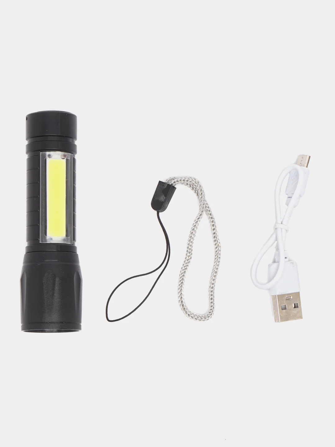Светодиодный карманный фонарик аккумуляторный с зарядкой USB / Фонарик походный, для авто