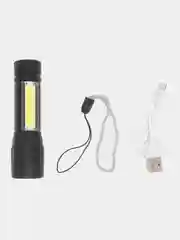 Светодиодный карманный фонарик аккумуляторный с зарядкой USB / Фонарик походный, для авто