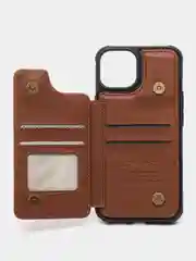 Бирюзовый чехол для iPhone (Айфон) 13, 14 / Картхолдер для телефона