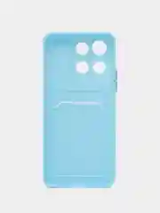 Ледяной силиконовый чехол для HONOR X6a (Хонор Х6а Икс 6 а) с карманом для карт, прозрачный