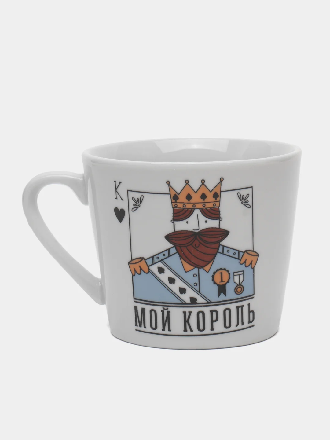 Светло-синий кружка с ложкой , 180 мл, керамика, в подарочной упаковке