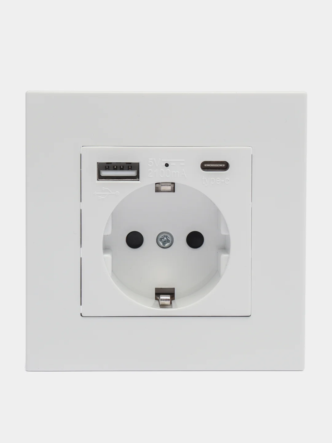 Белый розетка 220 V с USB и Type C