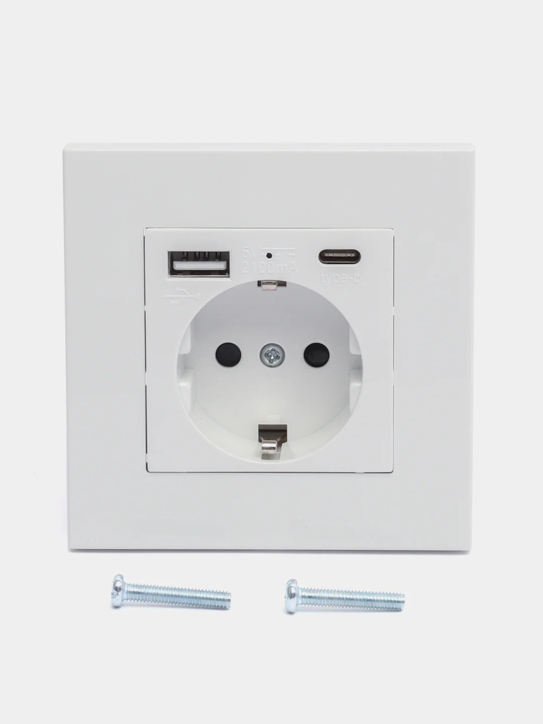 Белый розетка 220 V с USB и Type C