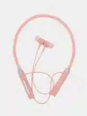 Розовый беспроводные наушники Bluetooth спортивные на шею с микрофоном игровые
