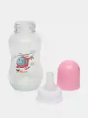Розовый бутылочка Бусинка стеклянная детская для кормления / молока / воды / смеси, 120мл, 1140