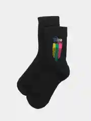 Черный носки мужские, женские, унисекс, стиль, мода, с принтом