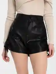Черный кожаные шорты