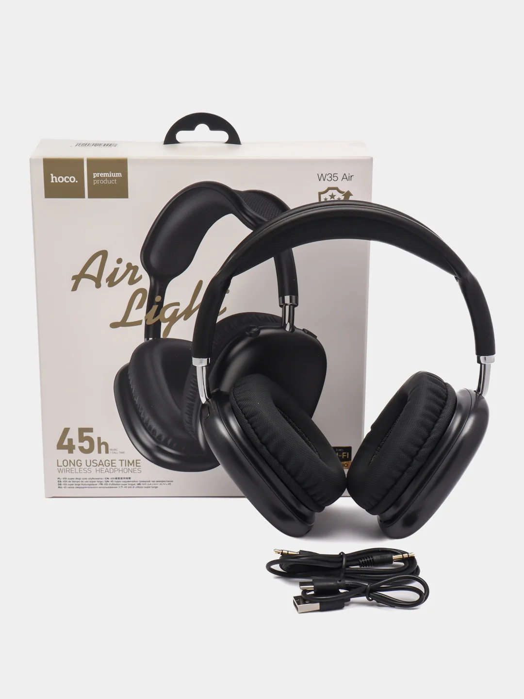 Черный наушники Hoco W35 Air