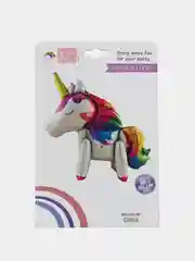 Вишнёвый воздушный шар-фигура на подставке, Радужный единорог, надувается воздухом