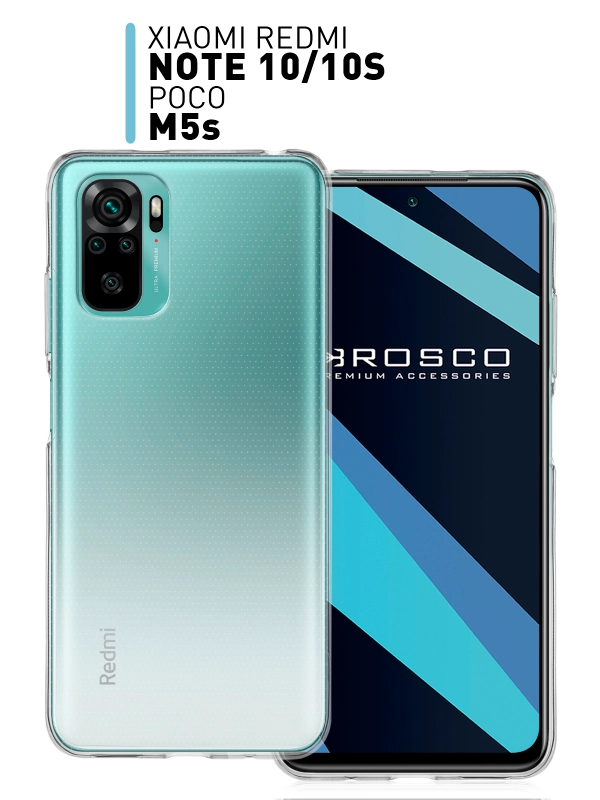 Чехол для Xiaomi Redmi Note 10, Redmi Note 10S, POCO M5s силиконовый ROSCO с защитой камер