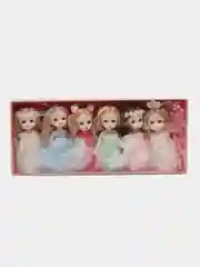 Розовый набор кукол 6 штук
